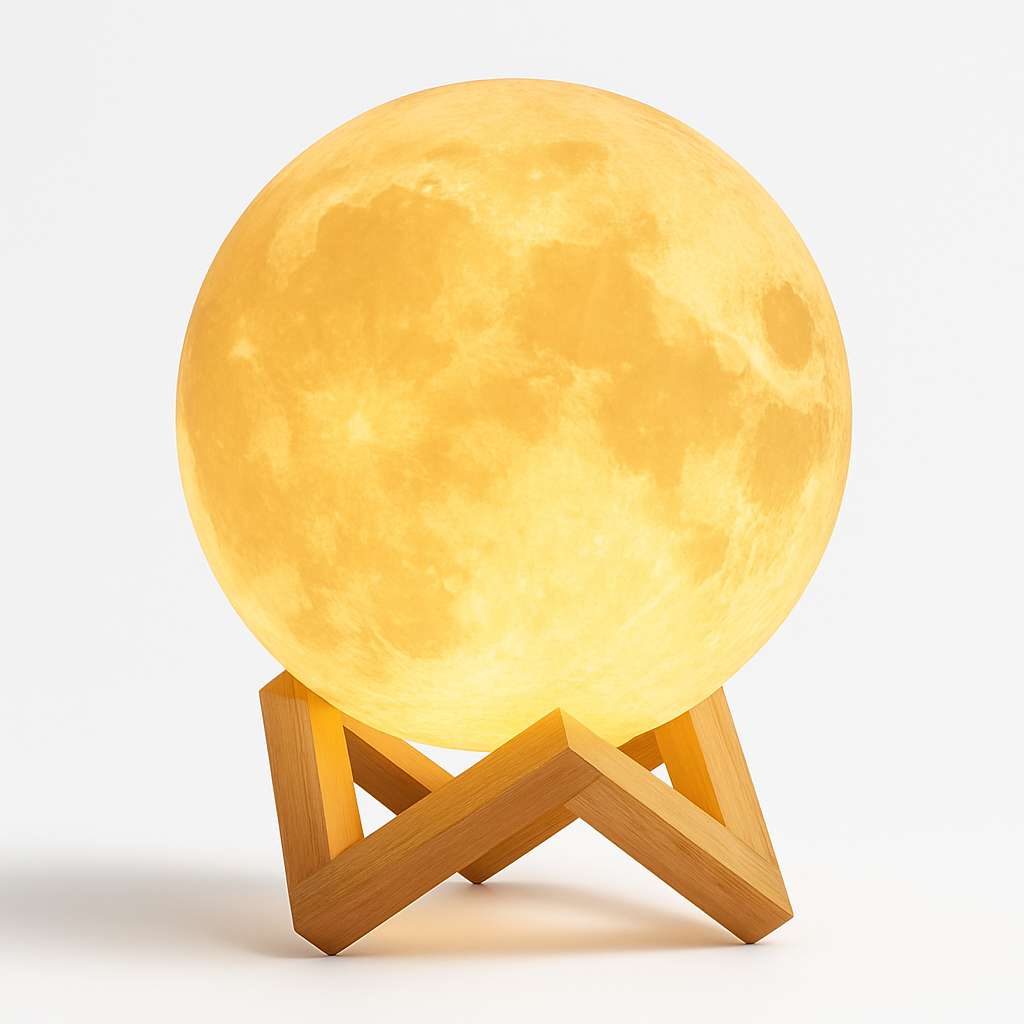 D5 Starry Moon Lamp 8Cm - LED Night Light with Stand, Perfect for Bedroom Decor and Gifts