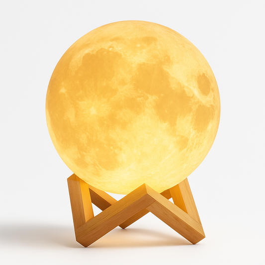 D5 Starry Moon Lamp 8Cm - LED Night Light with Stand, Perfect for Bedroom Decor and Gifts